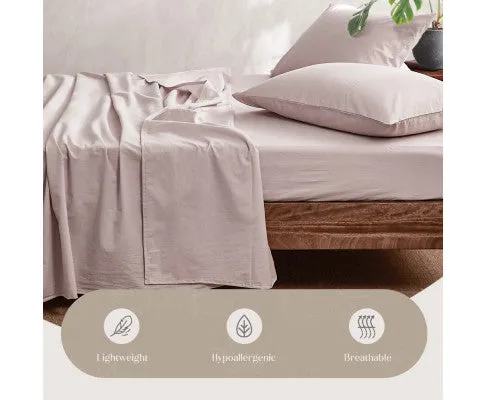 Cosy Club Sheet Set Bed Sheets Set - Flat Cover Pillow Case Purple Essential