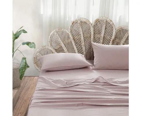 Cosy Club Sheet Set Bed Sheets Set - Flat Cover Pillow Case Purple Essential
