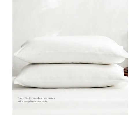 Cosy Club Sheet Set Bed Sheets Set - Flat Cover Pillow Case White Essential