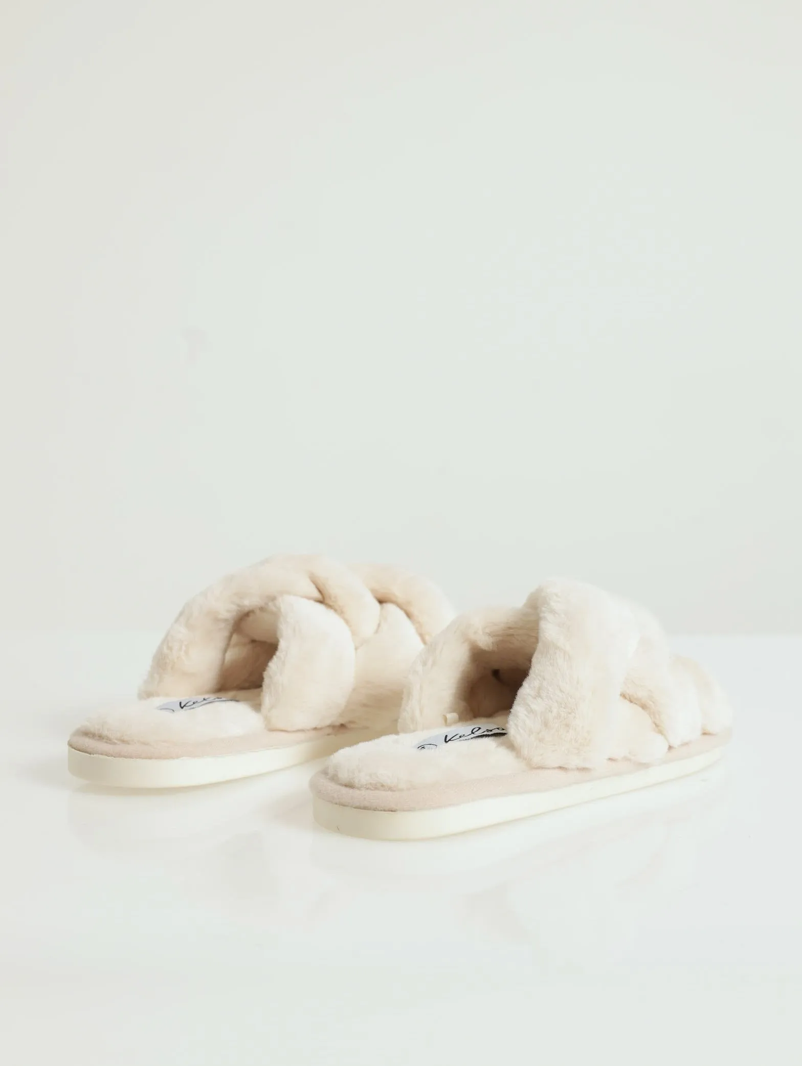 Cross Strap Mule Open Toe Slipper - Natural