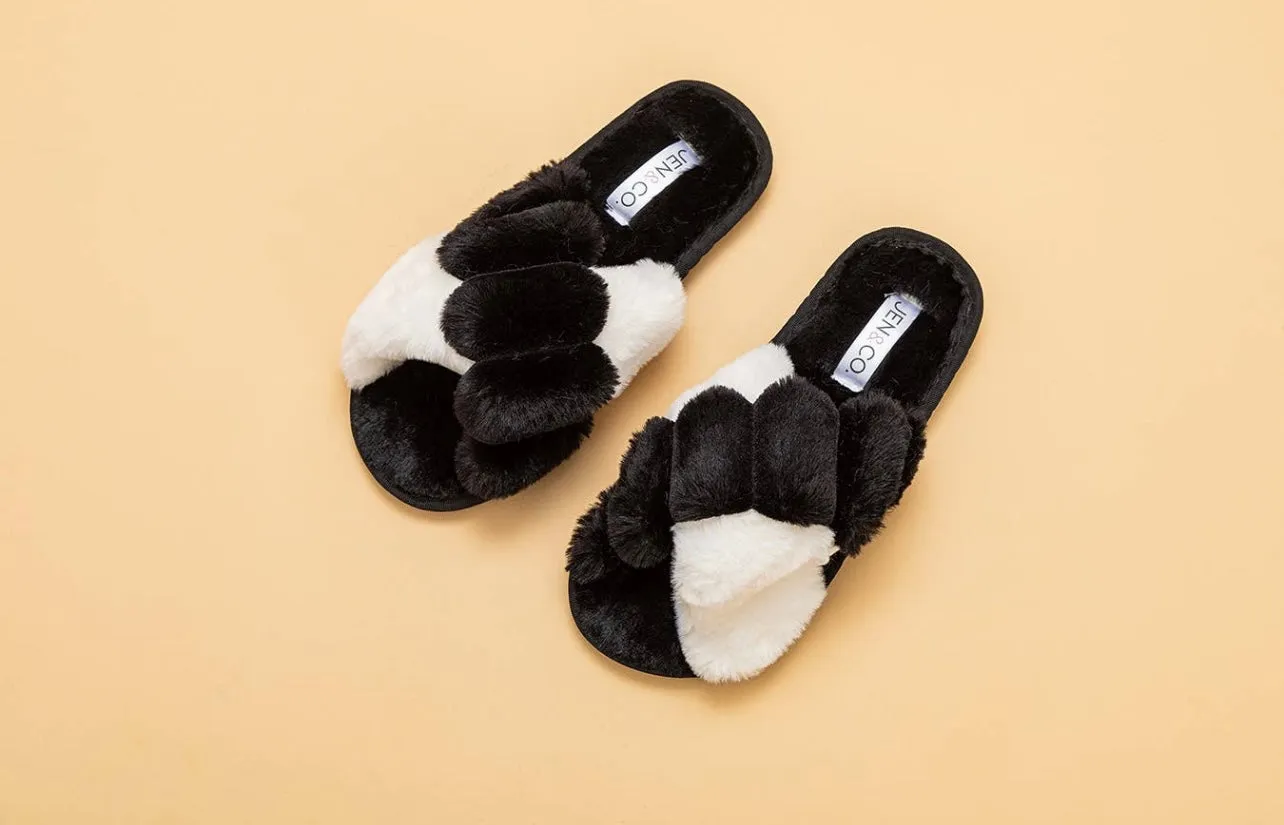 Crossover Fur Slippers