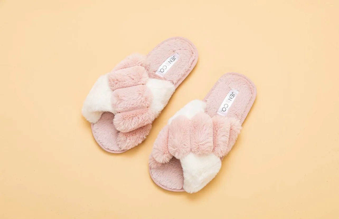 Crossover Fur Slippers