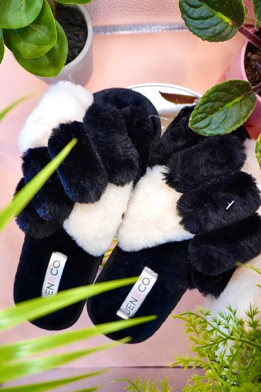 Crossover Fur Slippers