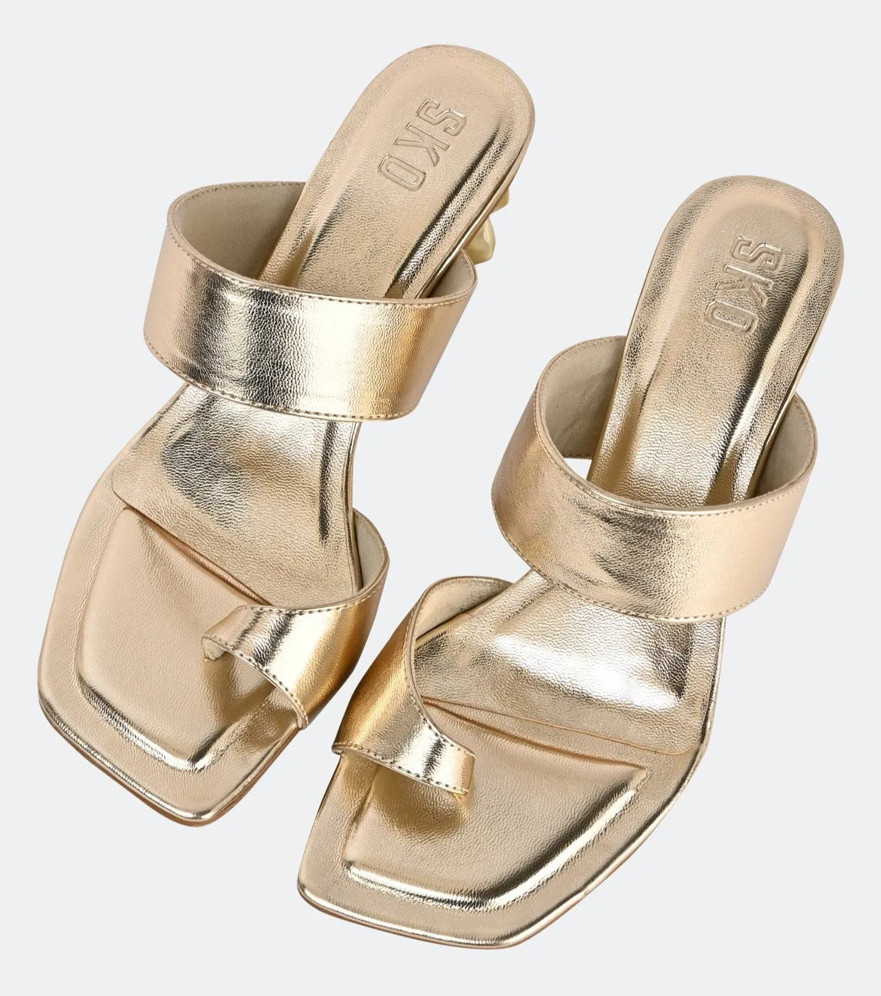 Dahlia Gold Heels For Women