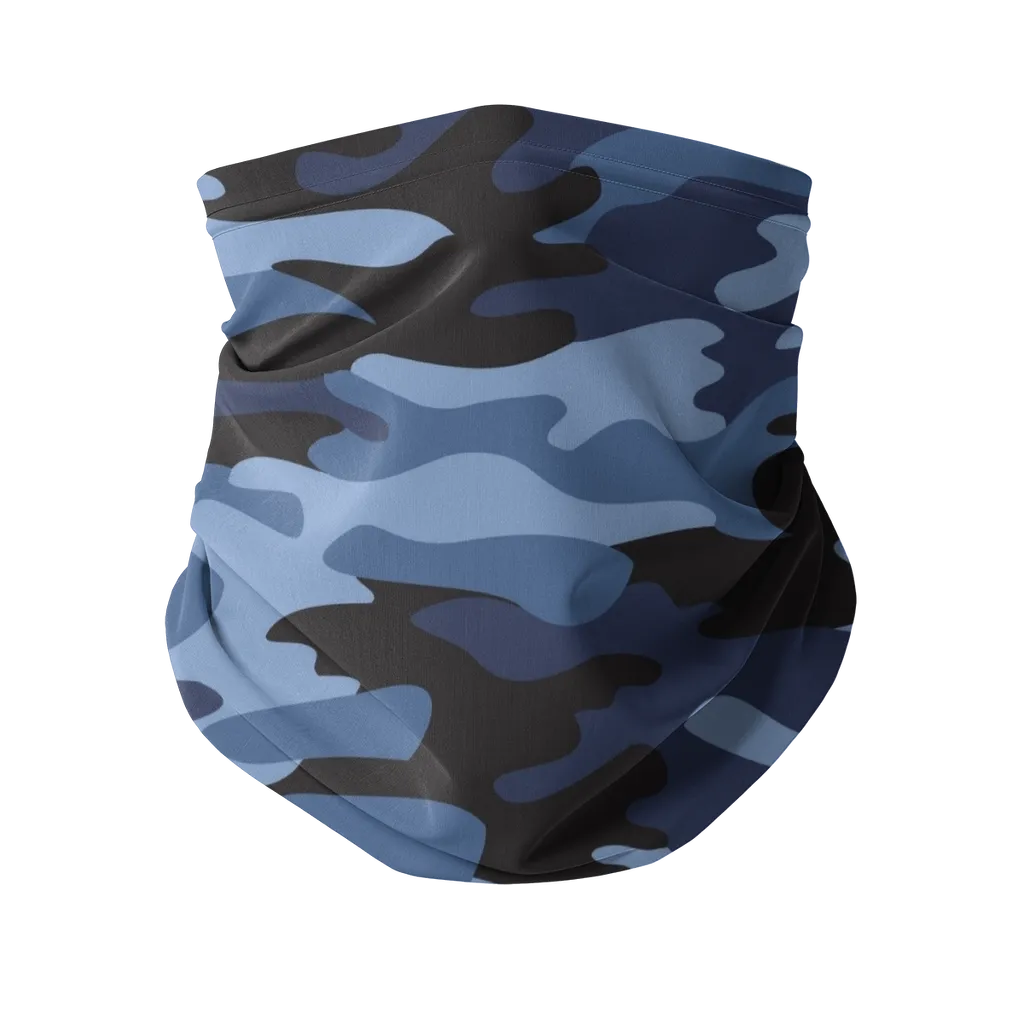 Dark Blues Camo Neck Gaiter/Face Mask