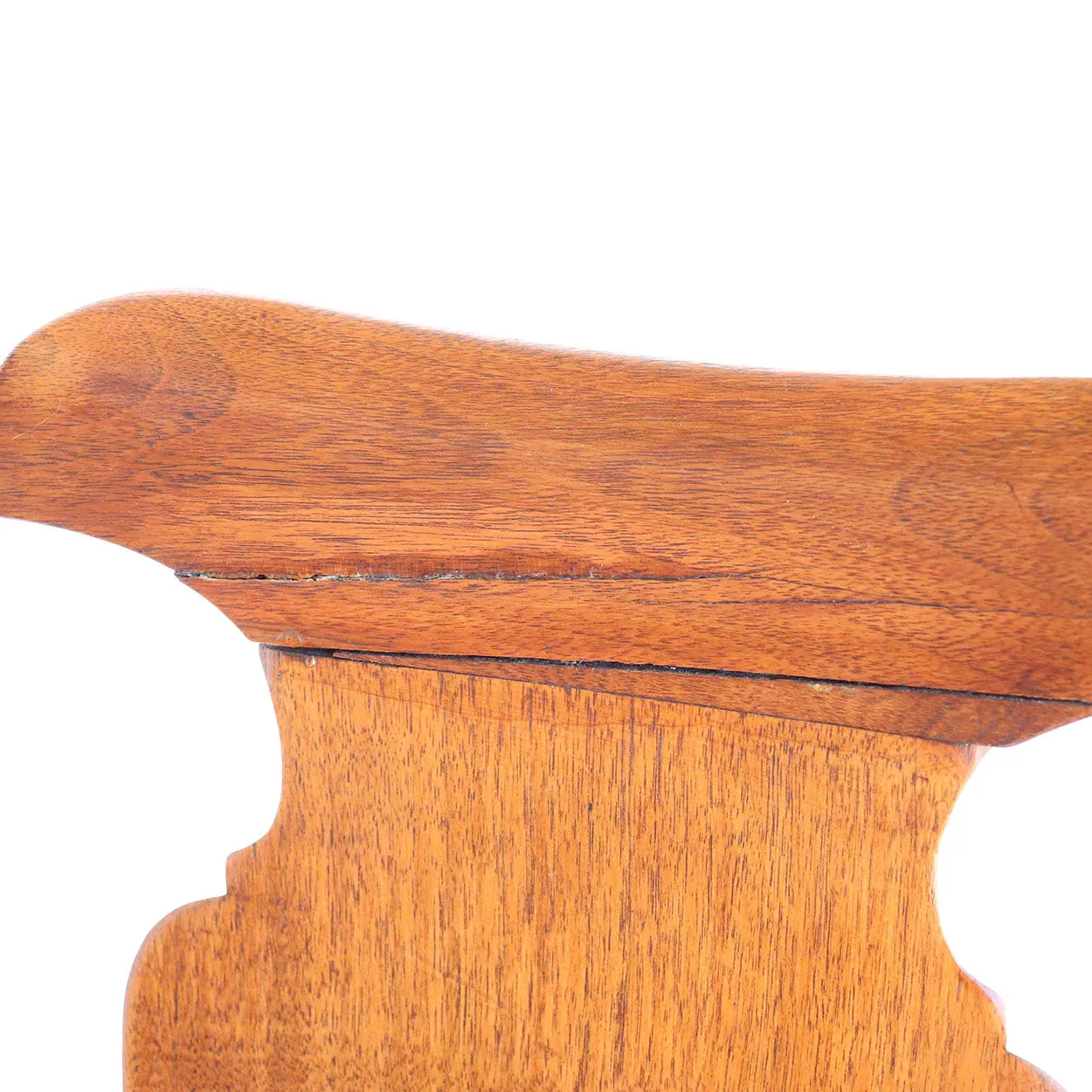 English Queen Anne Mahogany Upholstered Seat Armchair