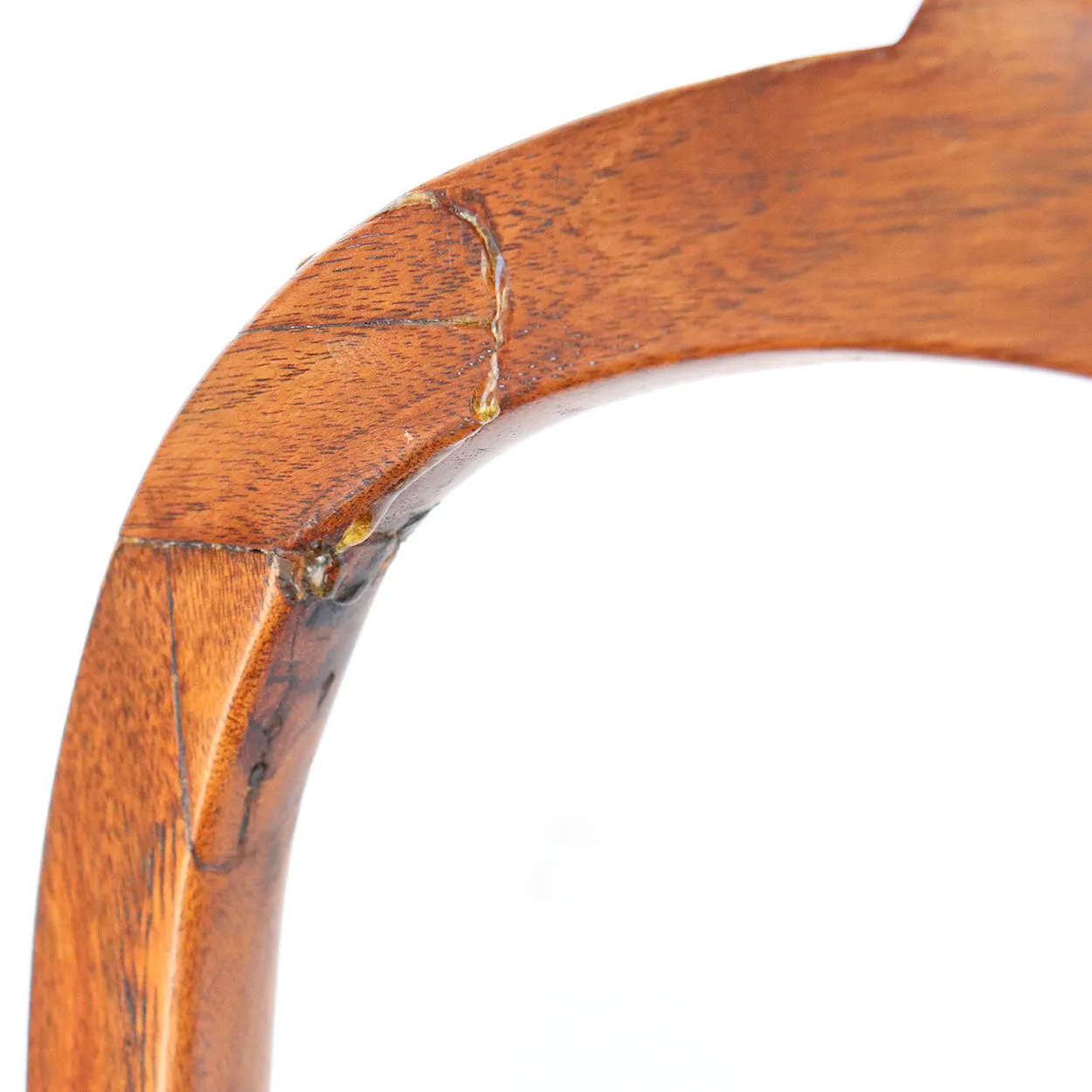 English Queen Anne Mahogany Upholstered Seat Armchair