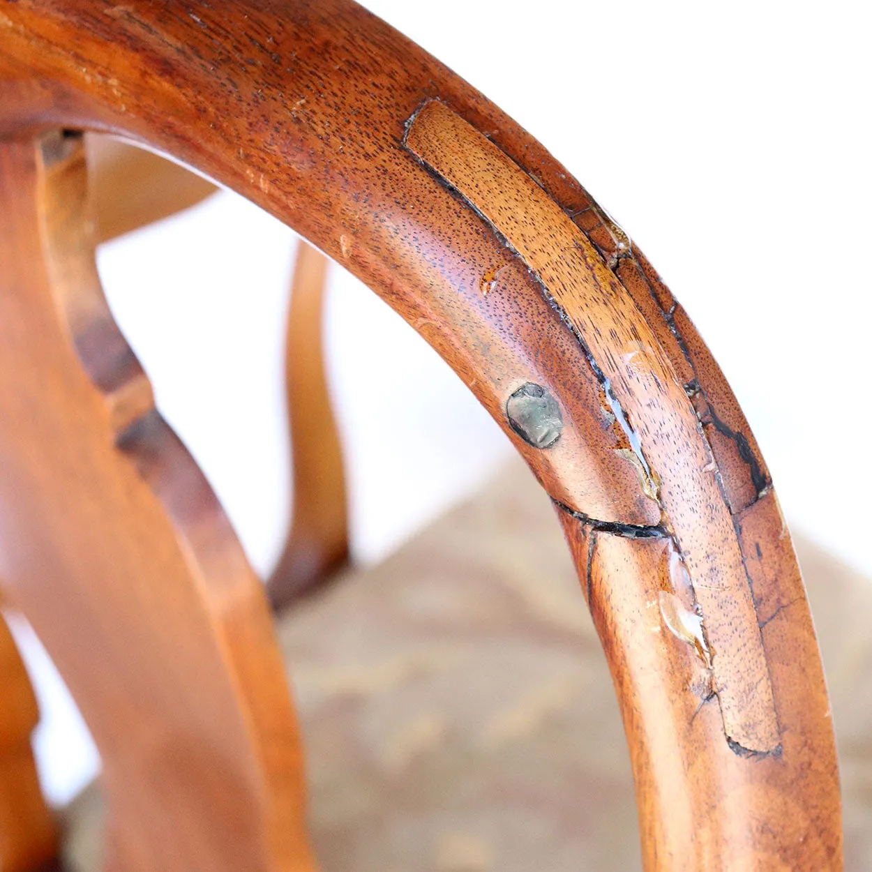 English Queen Anne Mahogany Upholstered Seat Armchair