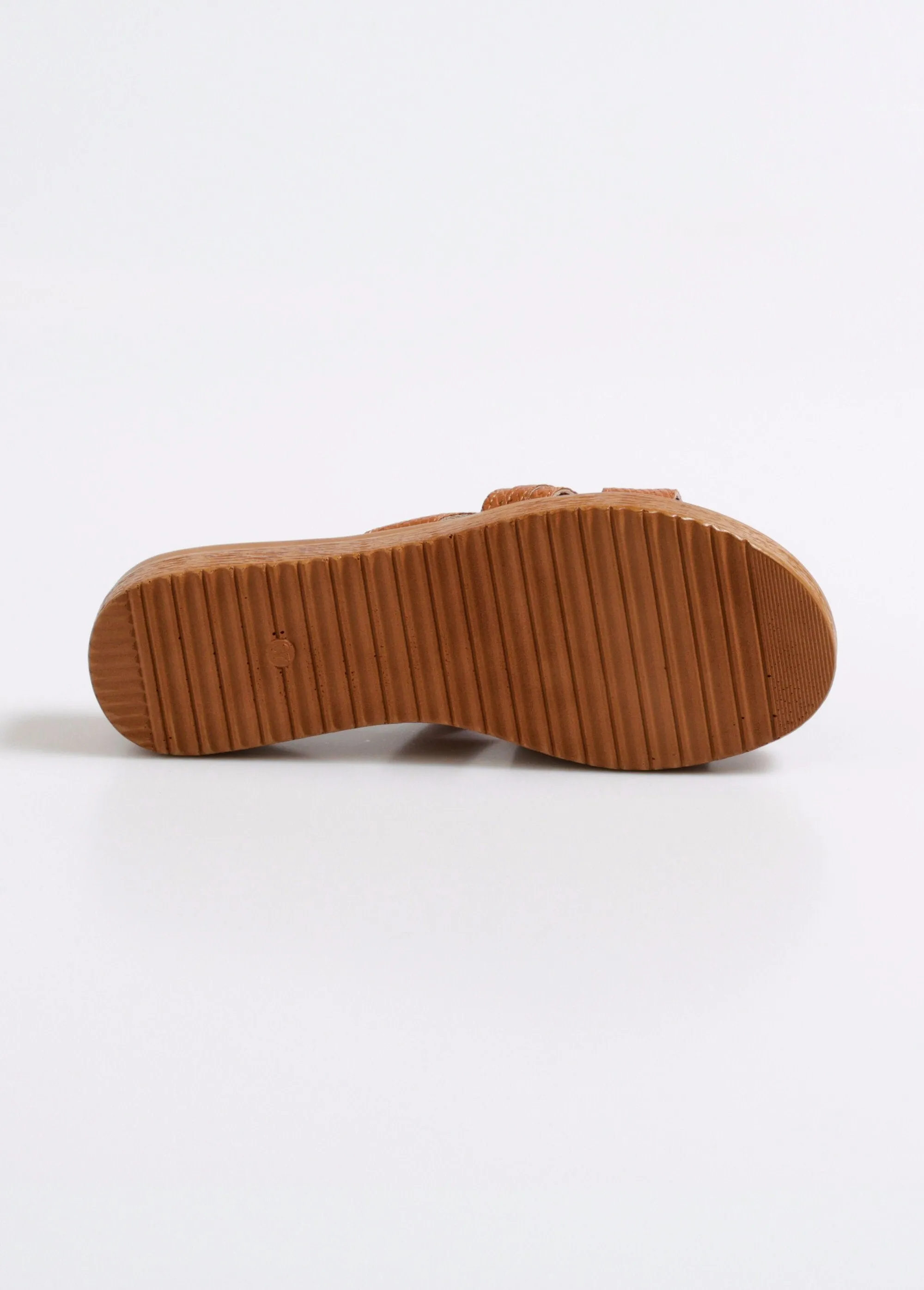 Faux leather mules with herringbone pattern and metal detail
