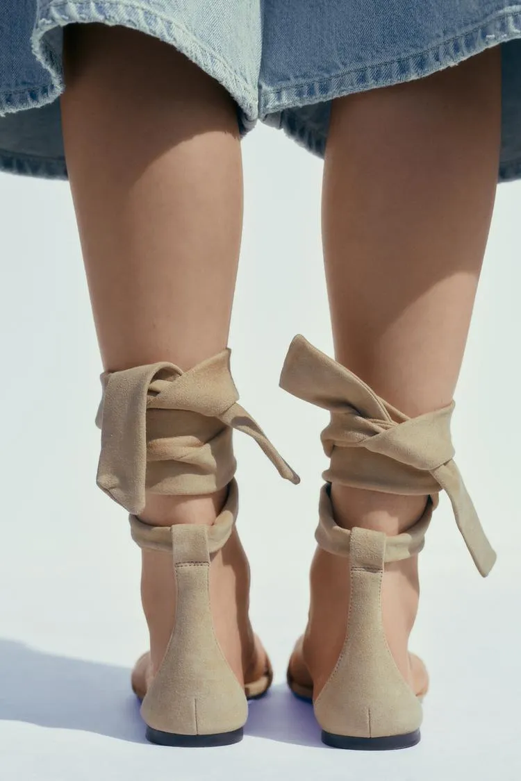 Flat Leather Strappy Sandals