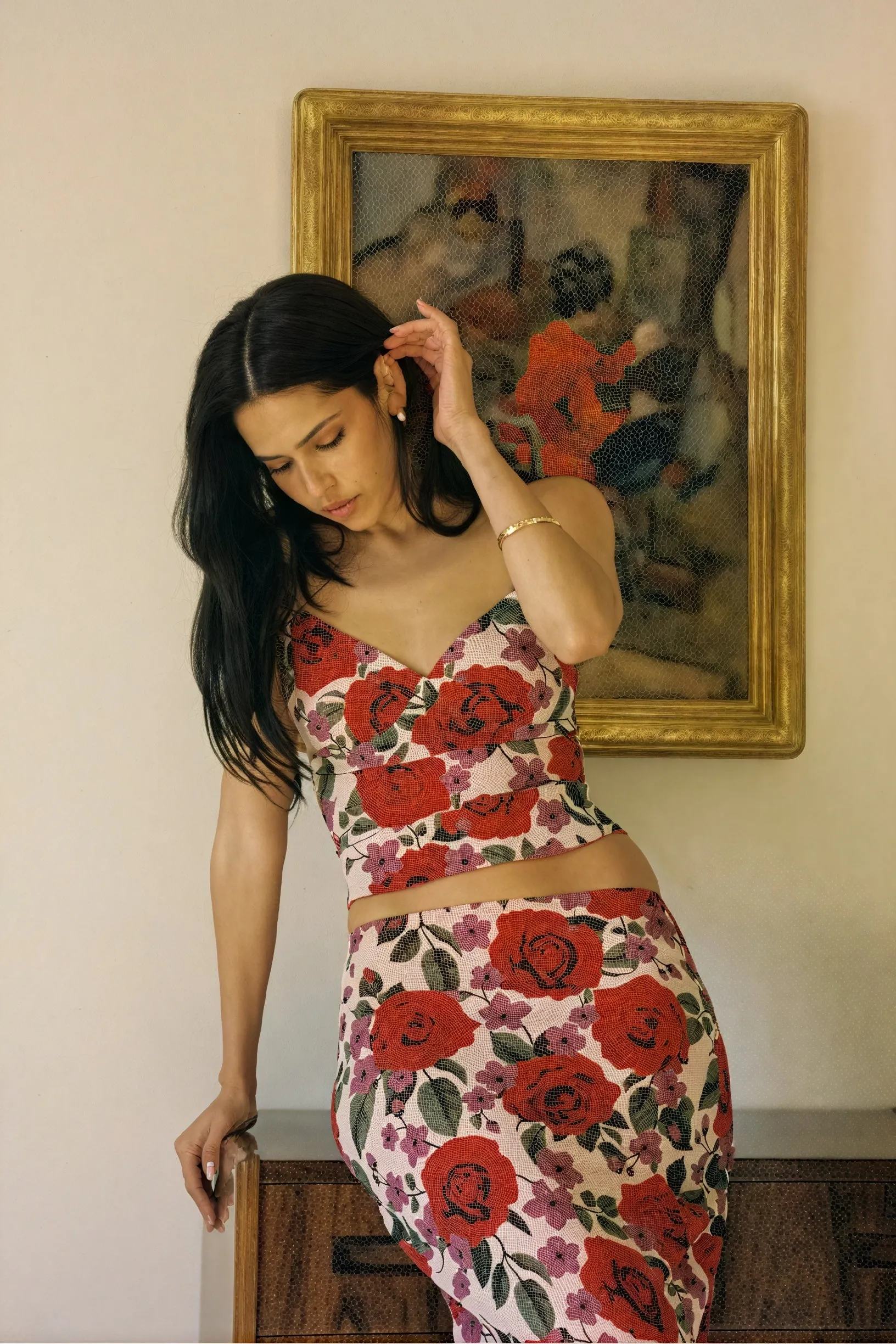 Floral Two-Piece Maxi Skirt Set