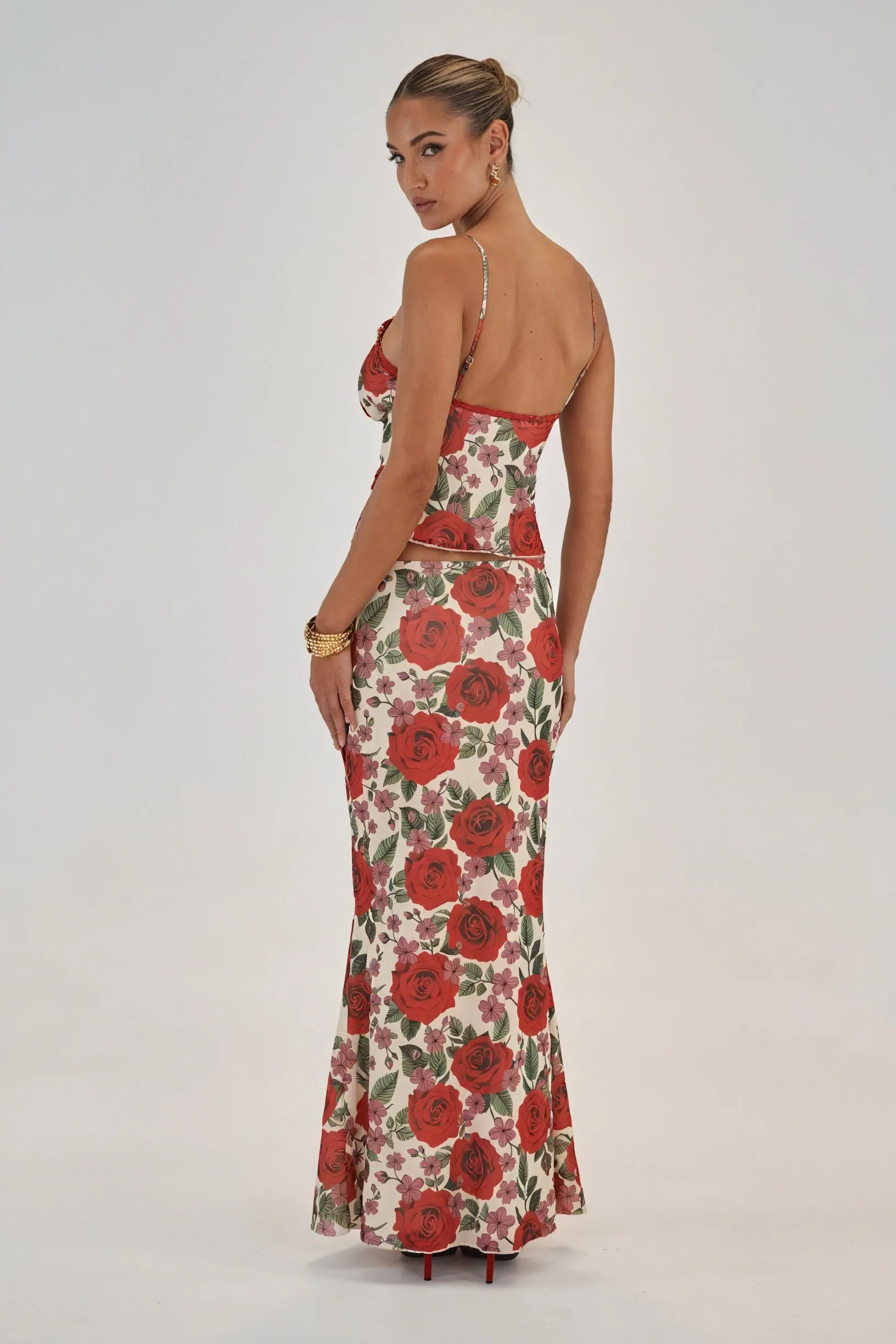 Floral Two-Piece Maxi Skirt Set