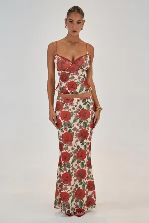 Floral Two-Piece Maxi Skirt Set