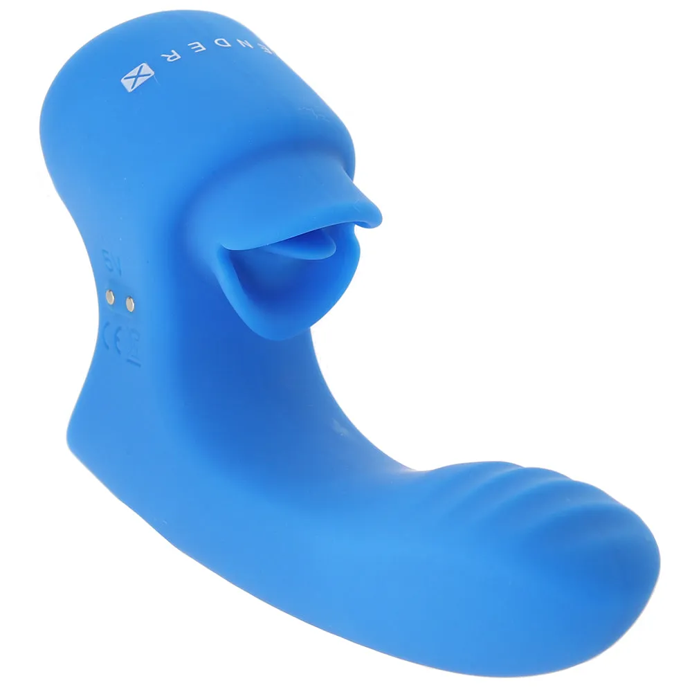 Gender X Flick It Rechargeable Flicking Dual Stimulation Silicone Finger Vibrator Blue