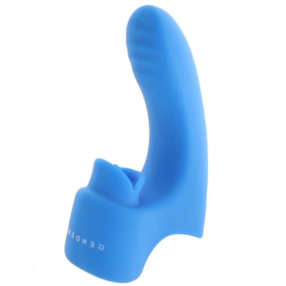 Gender X Flick It Rechargeable Flicking Dual Stimulation Silicone Finger Vibrator Blue