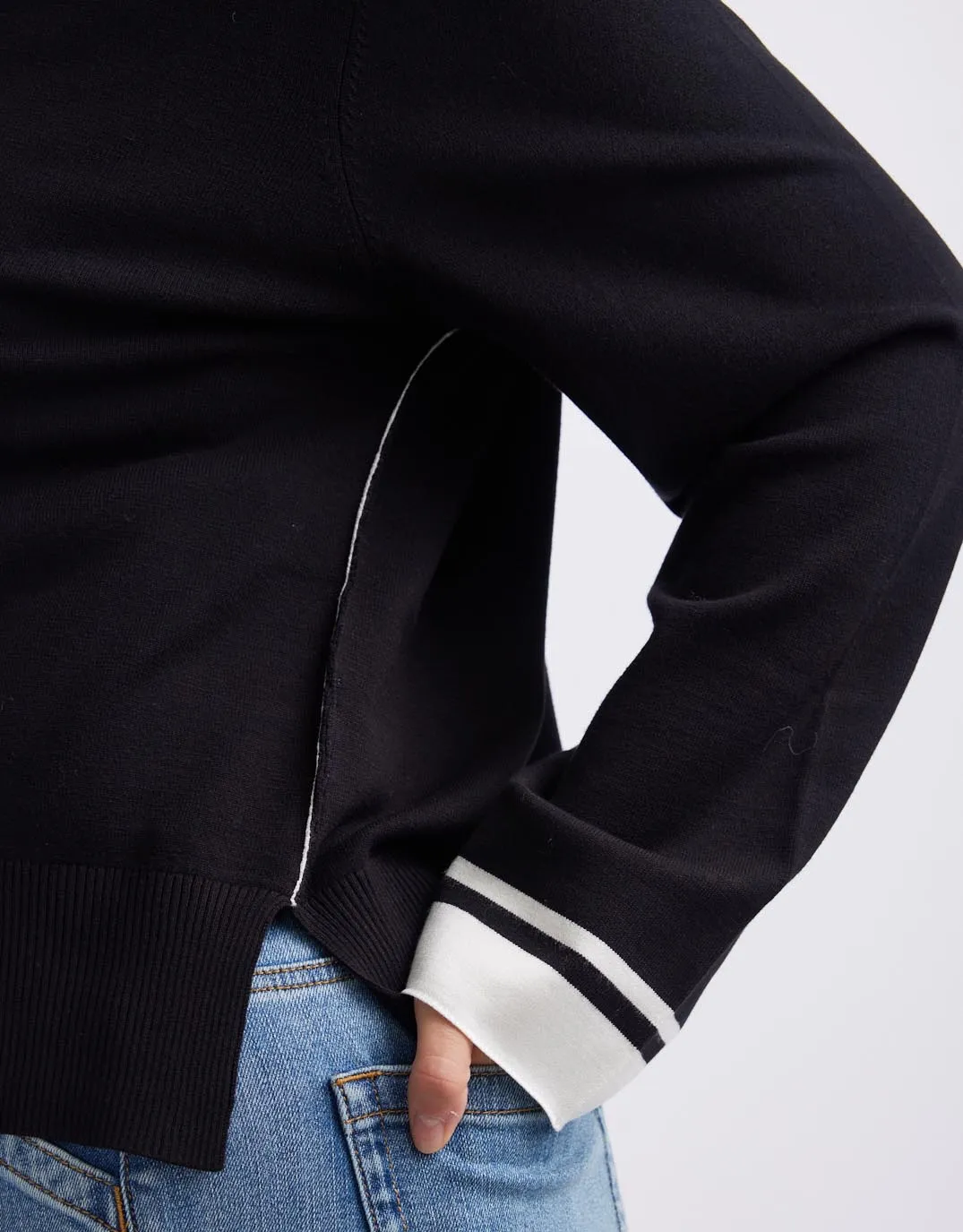 Giselle Lightweight Knit Top  - Black