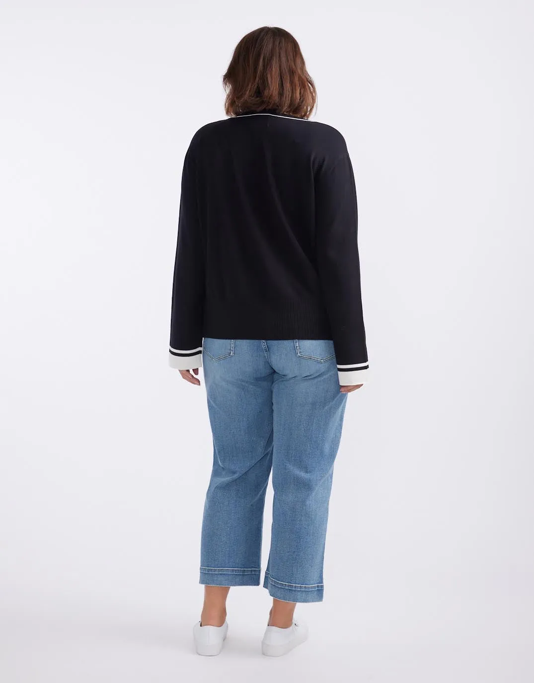Giselle Lightweight Knit Top  - Black