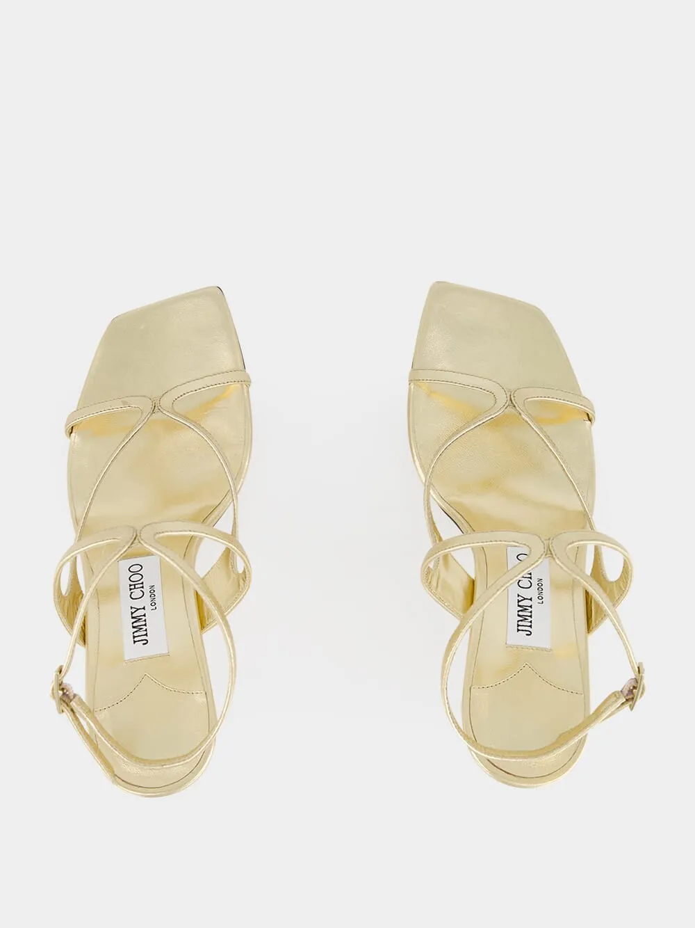 Gold Azie Metallic Nappa Leather Sandals