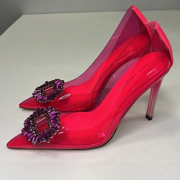 Good American Hot Pink Cinder-f*cking-rella Pump Size 8.5