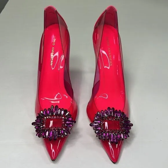 Good American Hot Pink Cinder-f*cking-rella Pump Size 8.5