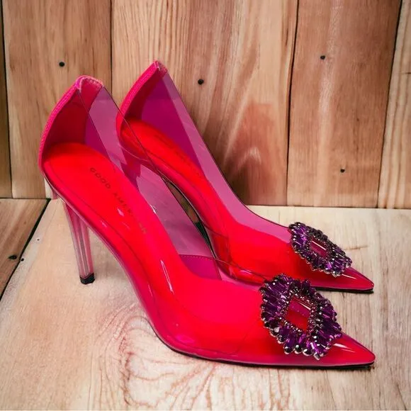 Good American Hot Pink Cinder-f*cking-rella Pump Size 8.5