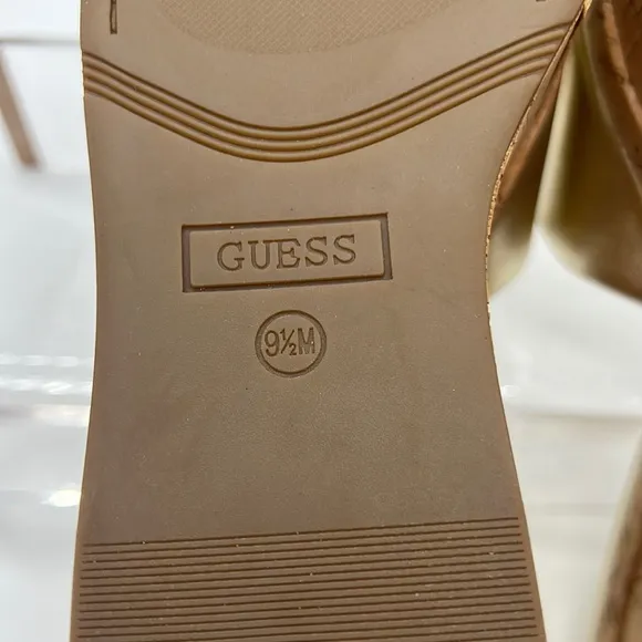 Guess NWB Catia Cork Wedge Sandals Gold
