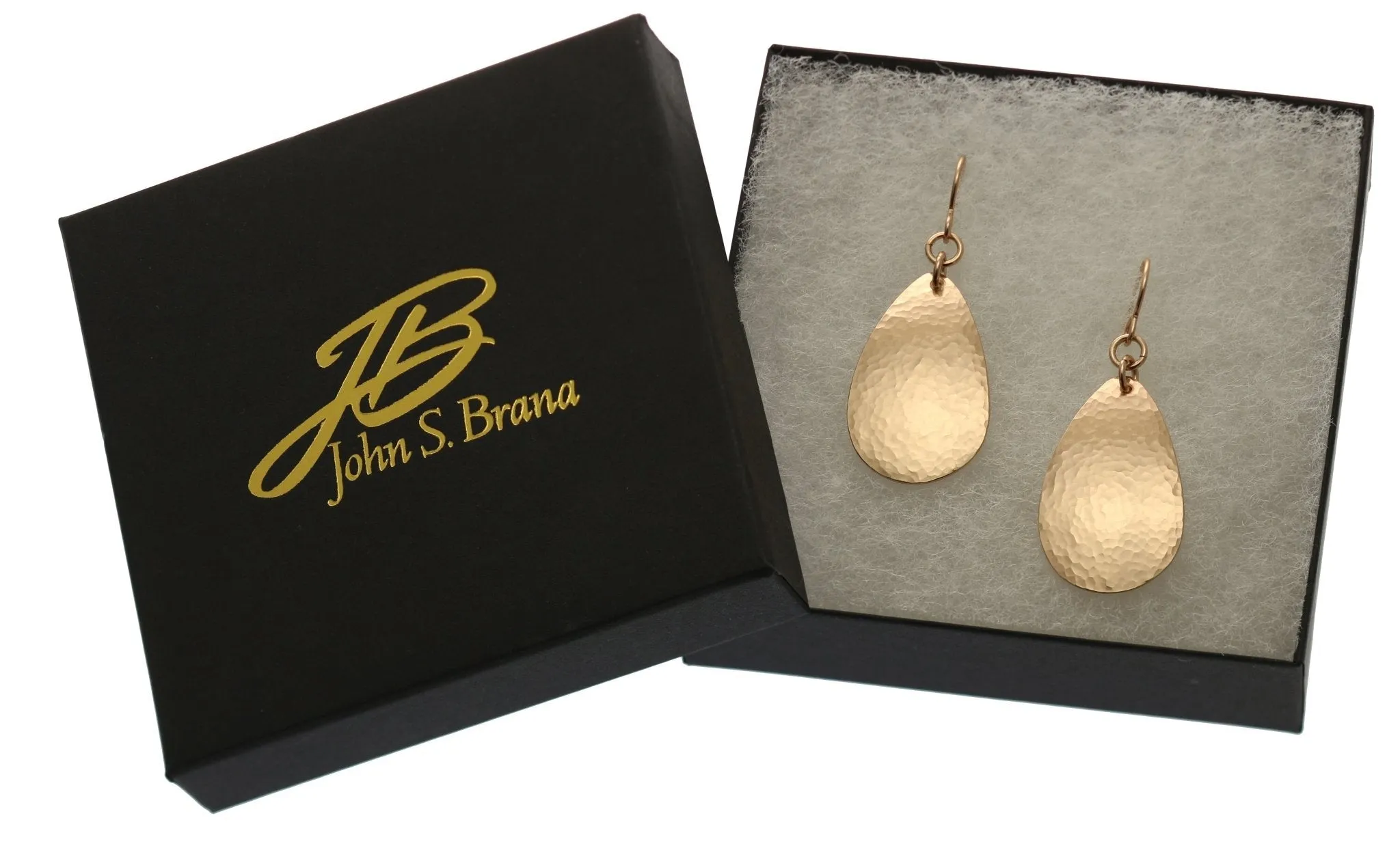 Hammered Bronze Teardrop Earrings
