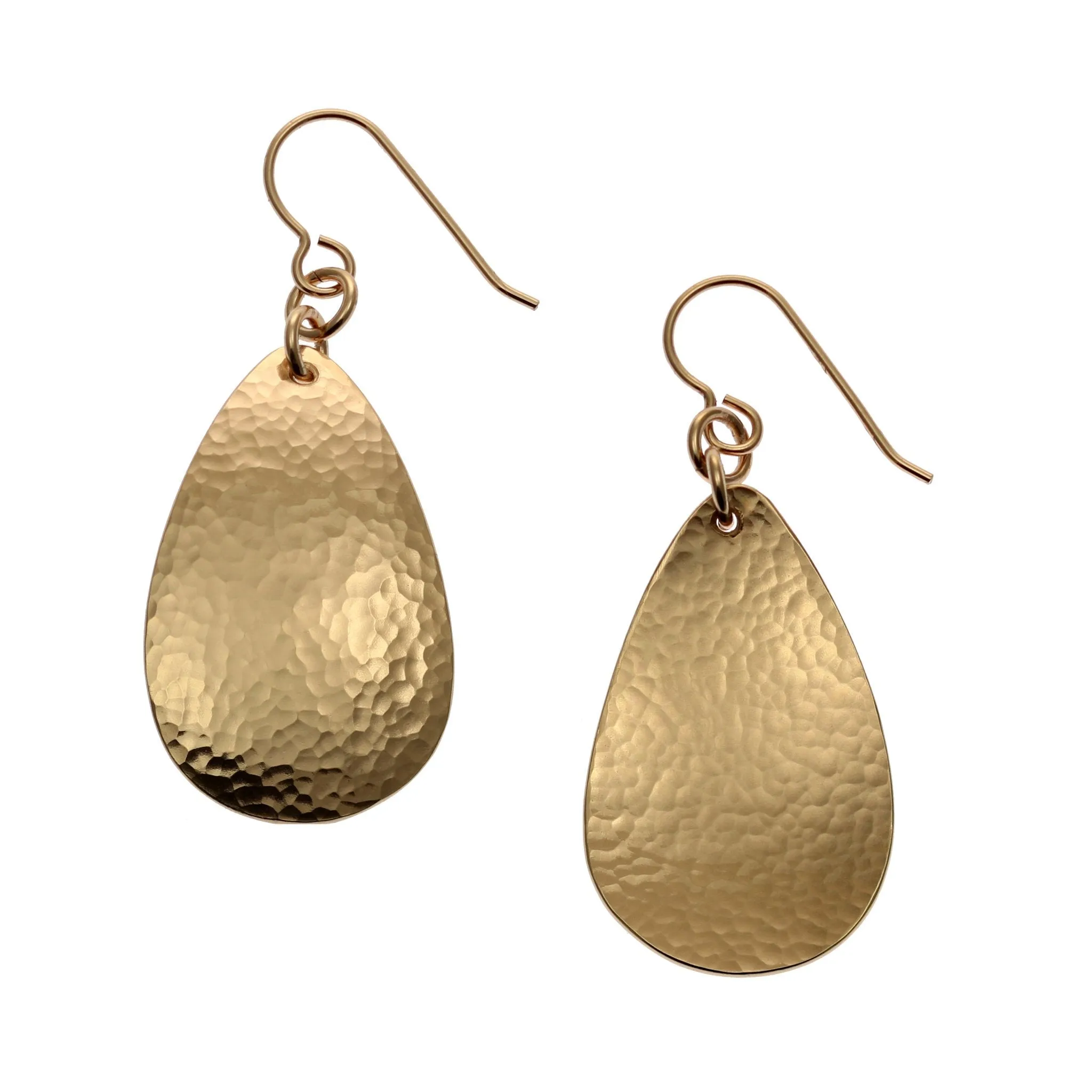 Hammered Bronze Teardrop Earrings