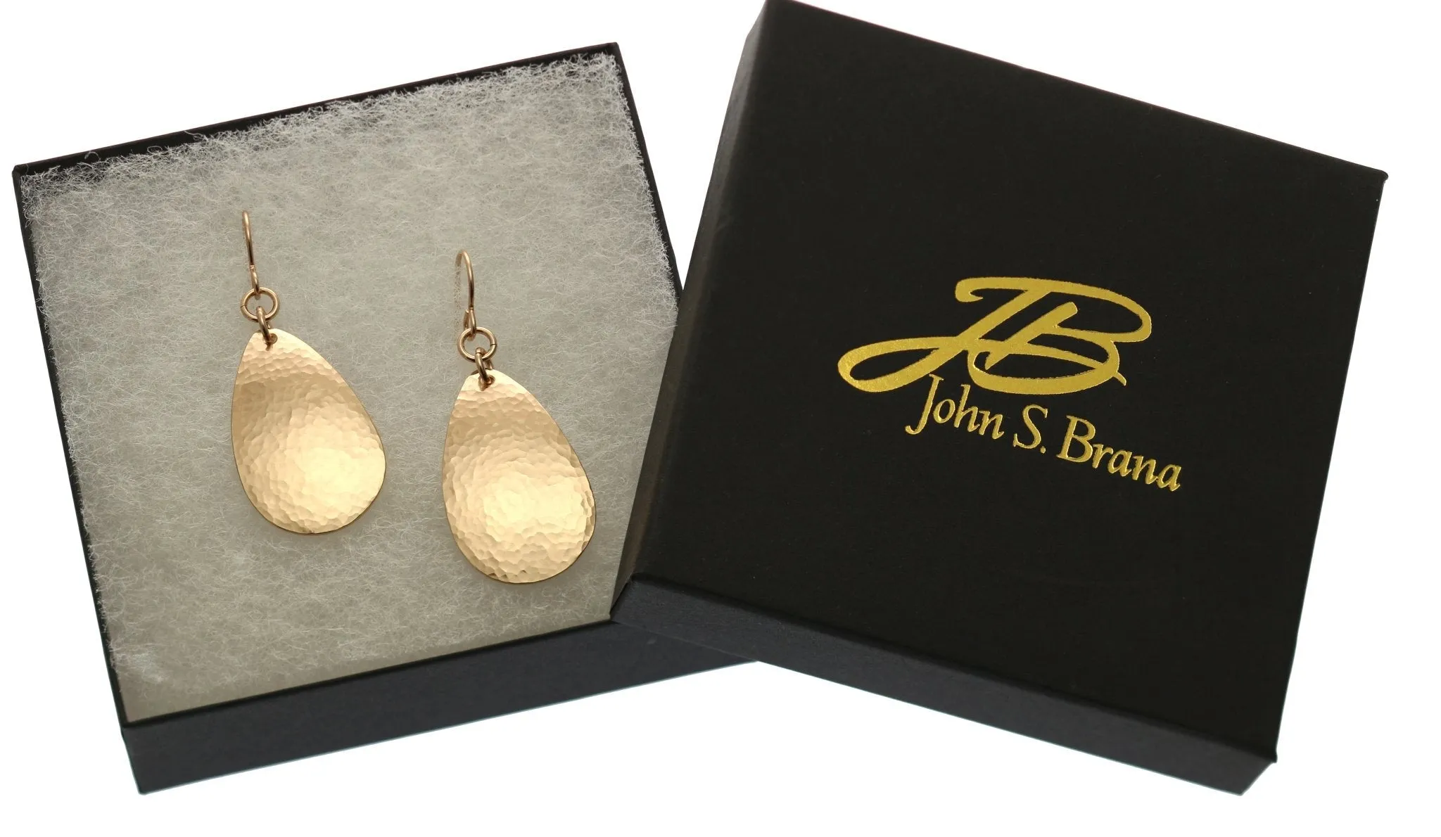 Hammered Bronze Teardrop Earrings