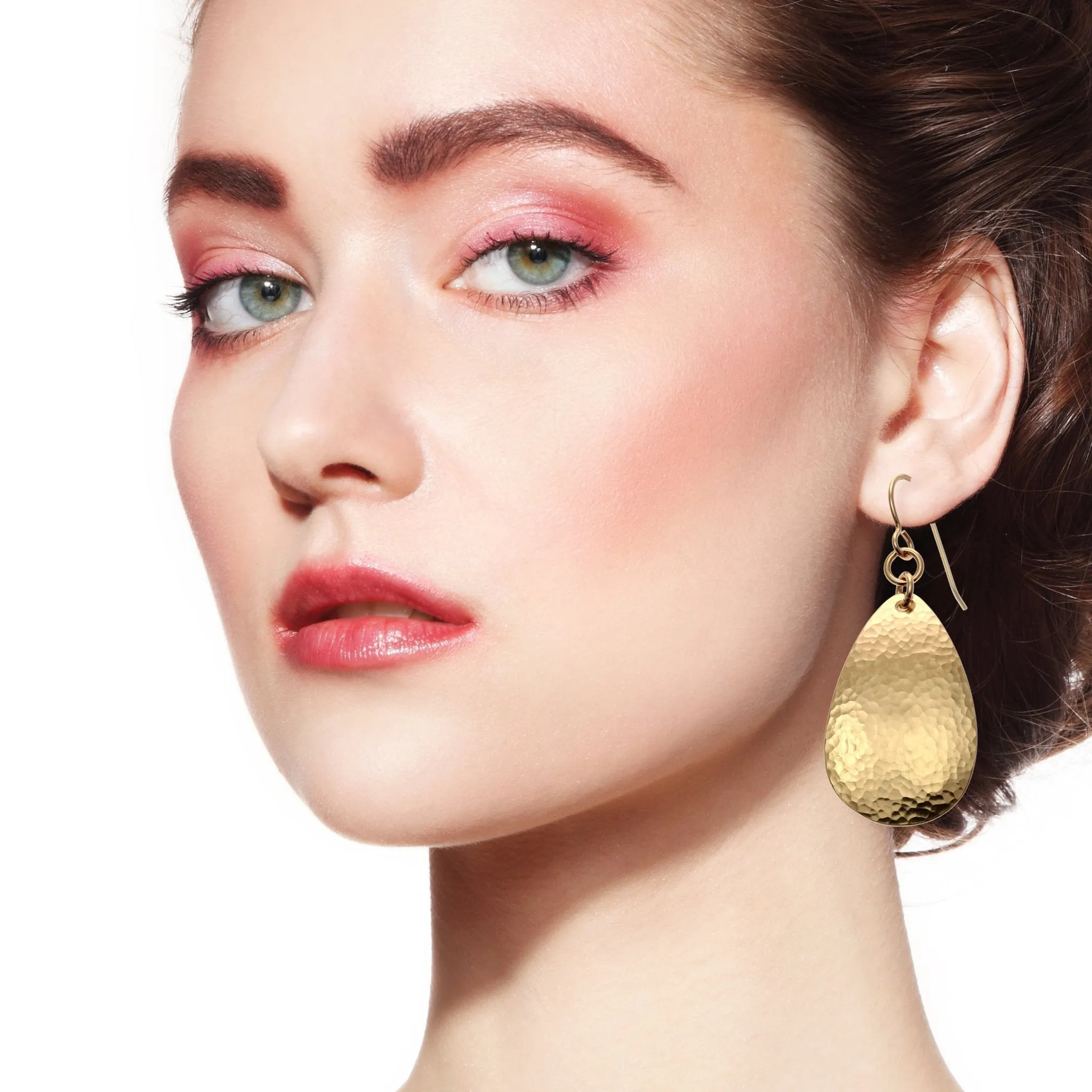 Hammered Bronze Teardrop Earrings