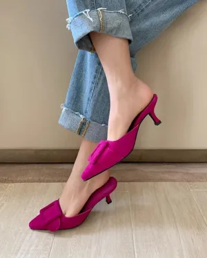 Hannah Suede Kitten Heel Mules