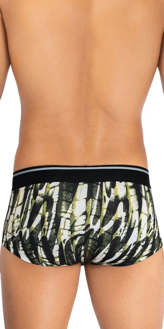 Hawai 42182 Printed Microfiber Briefs Military Green