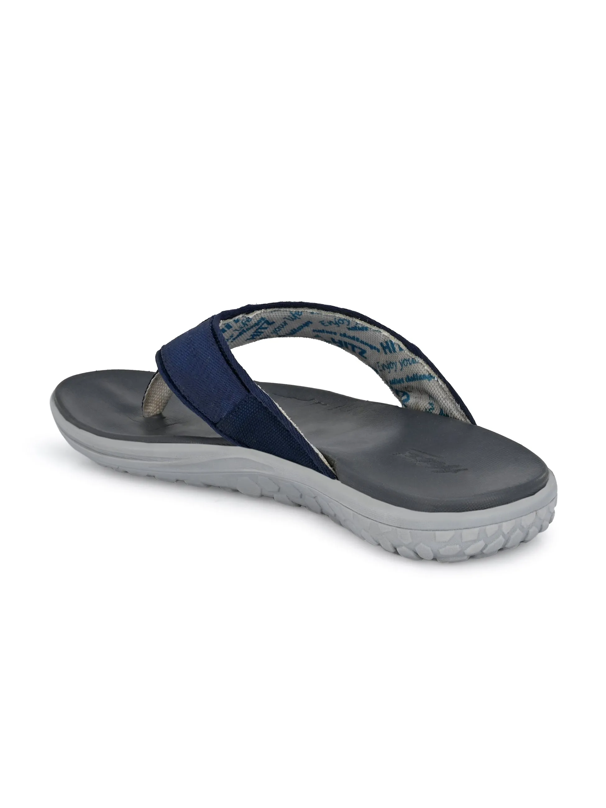 Hitz Men's Blue Open Toe Casual Slippers