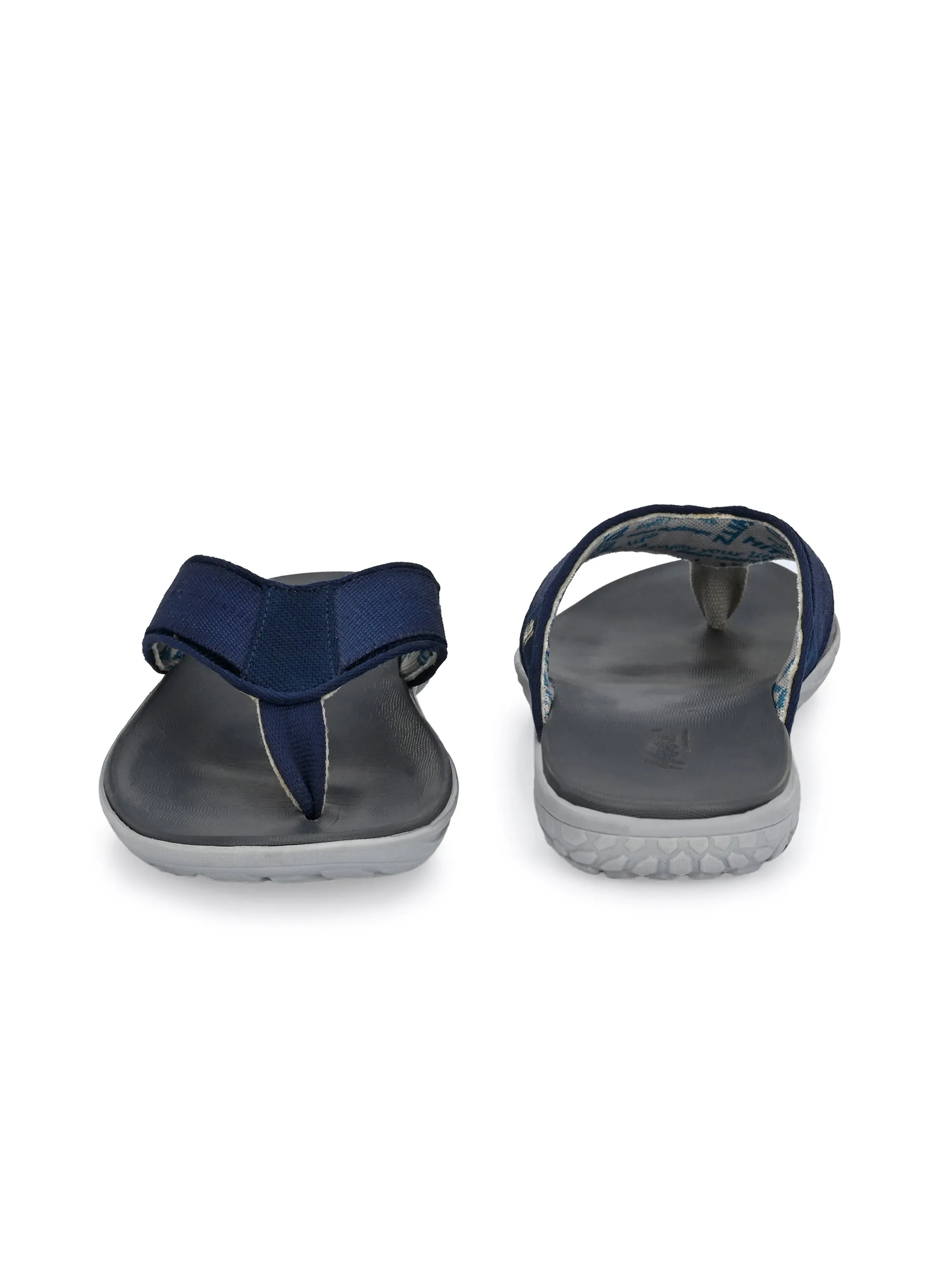 Hitz Men's Blue Open Toe Casual Slippers