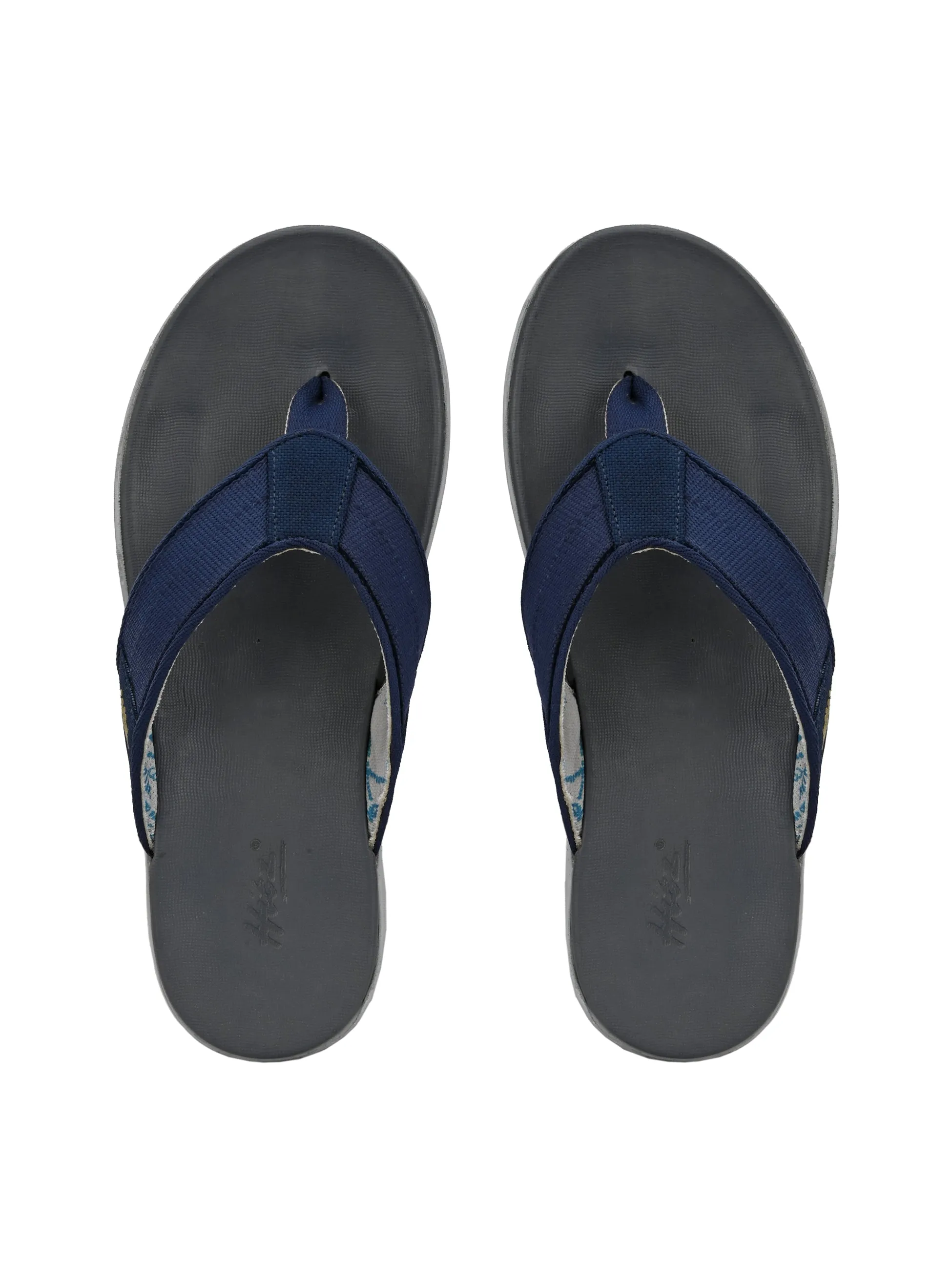 Hitz Men's Blue Open Toe Casual Slippers