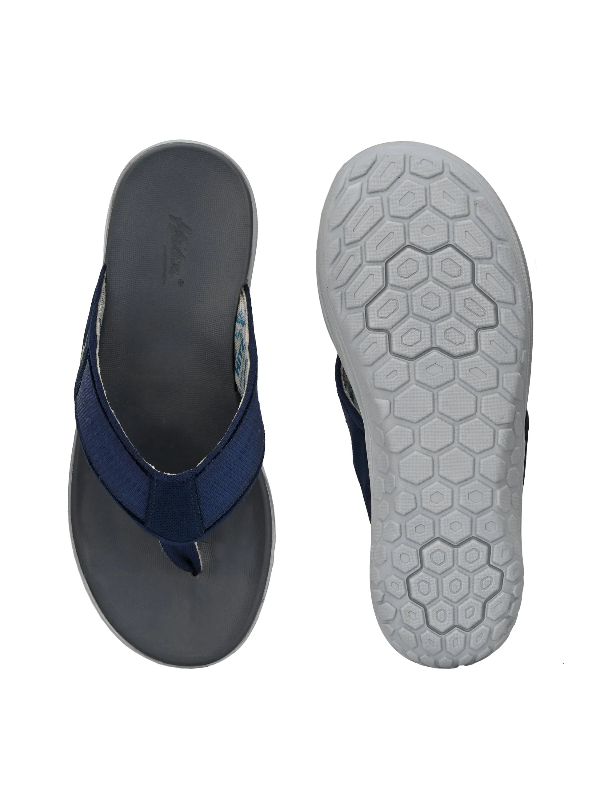 Hitz Men's Blue Open Toe Casual Slippers