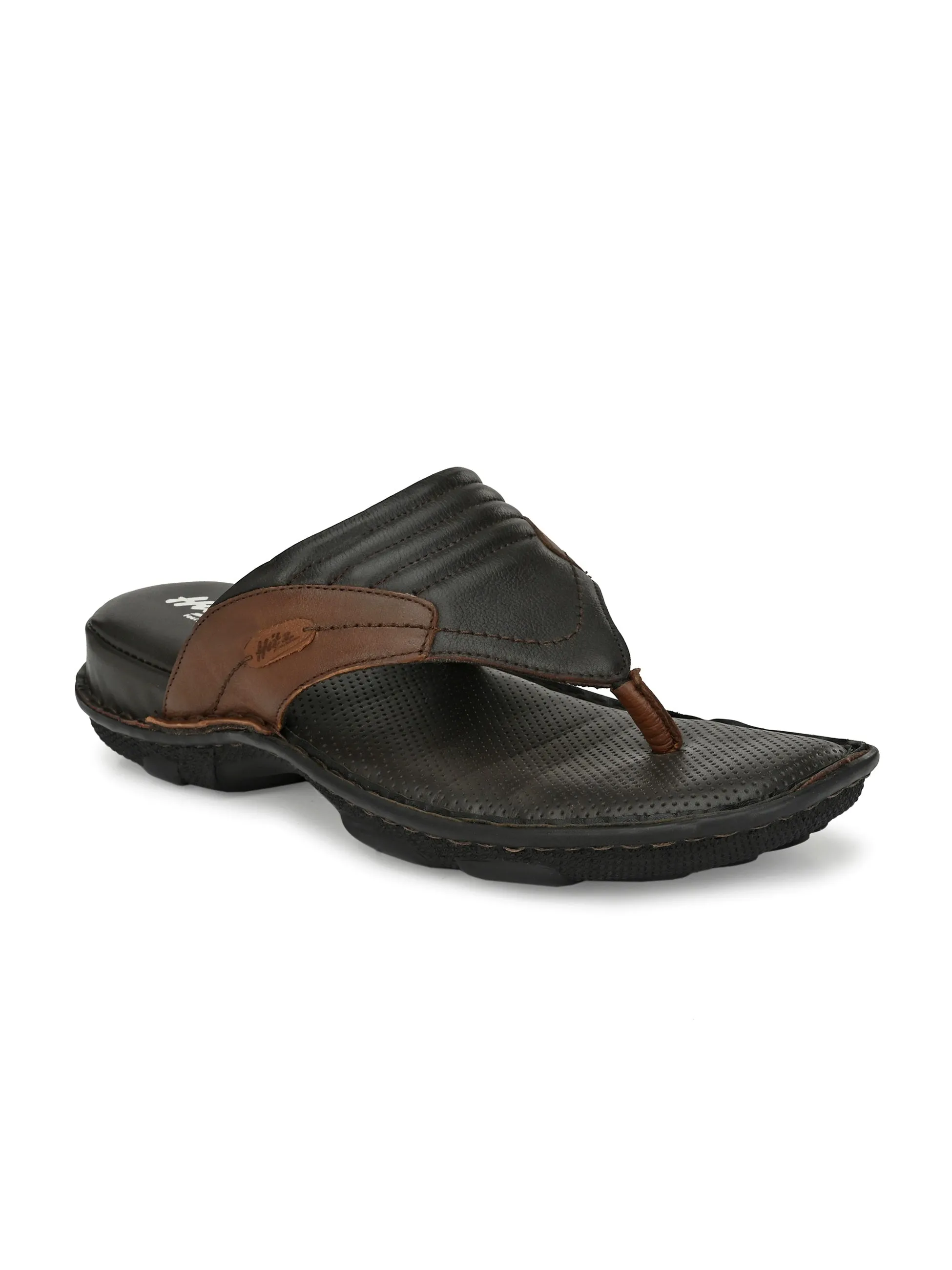 HITZ9244 Men's Brown Leather Daily Wear Open Slipper