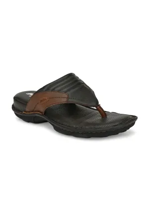 HITZ9244 Men's Brown Leather Daily Wear Open Slipper