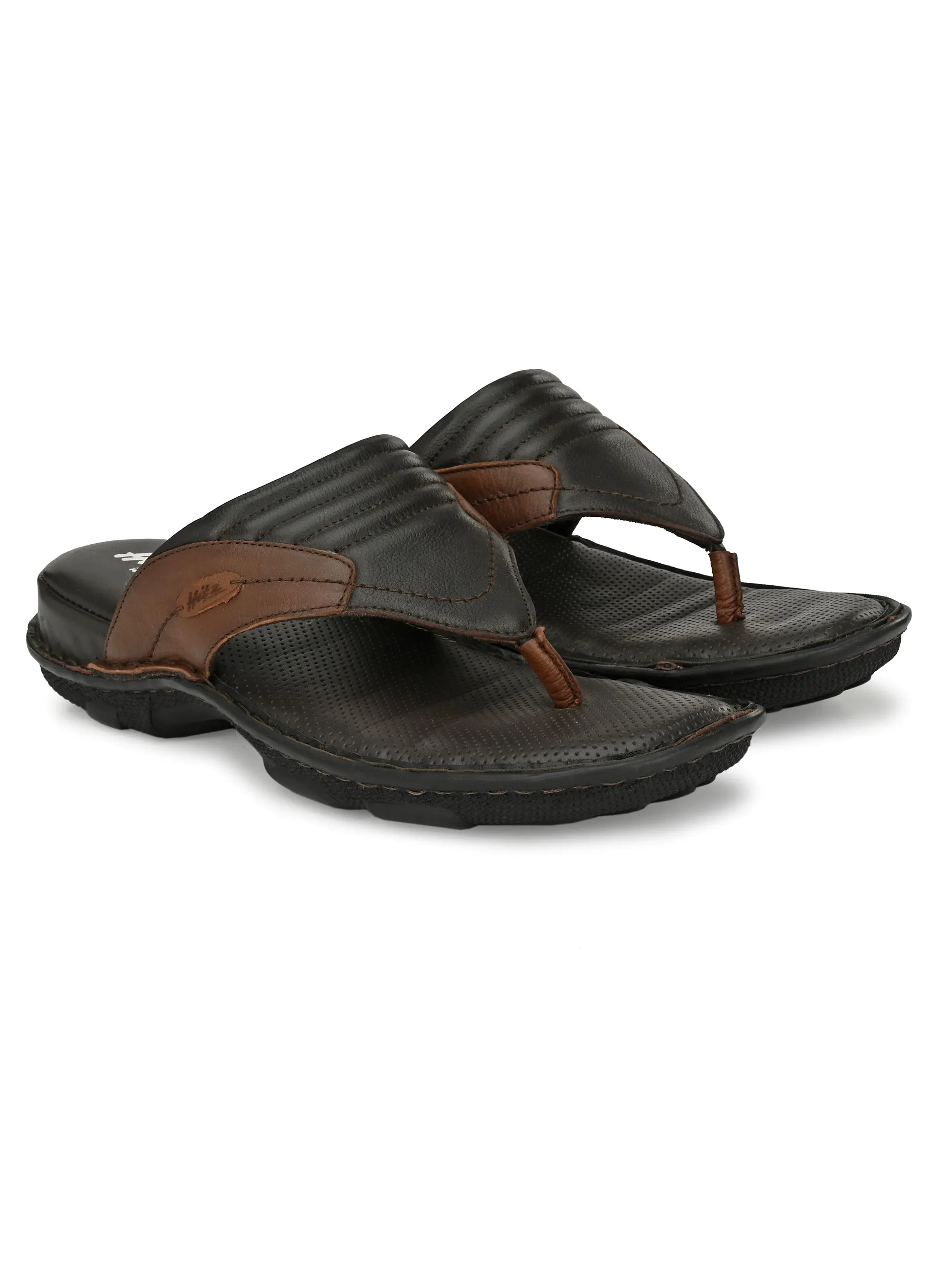 HITZ9244 Men's Brown Leather Daily Wear Open Slipper