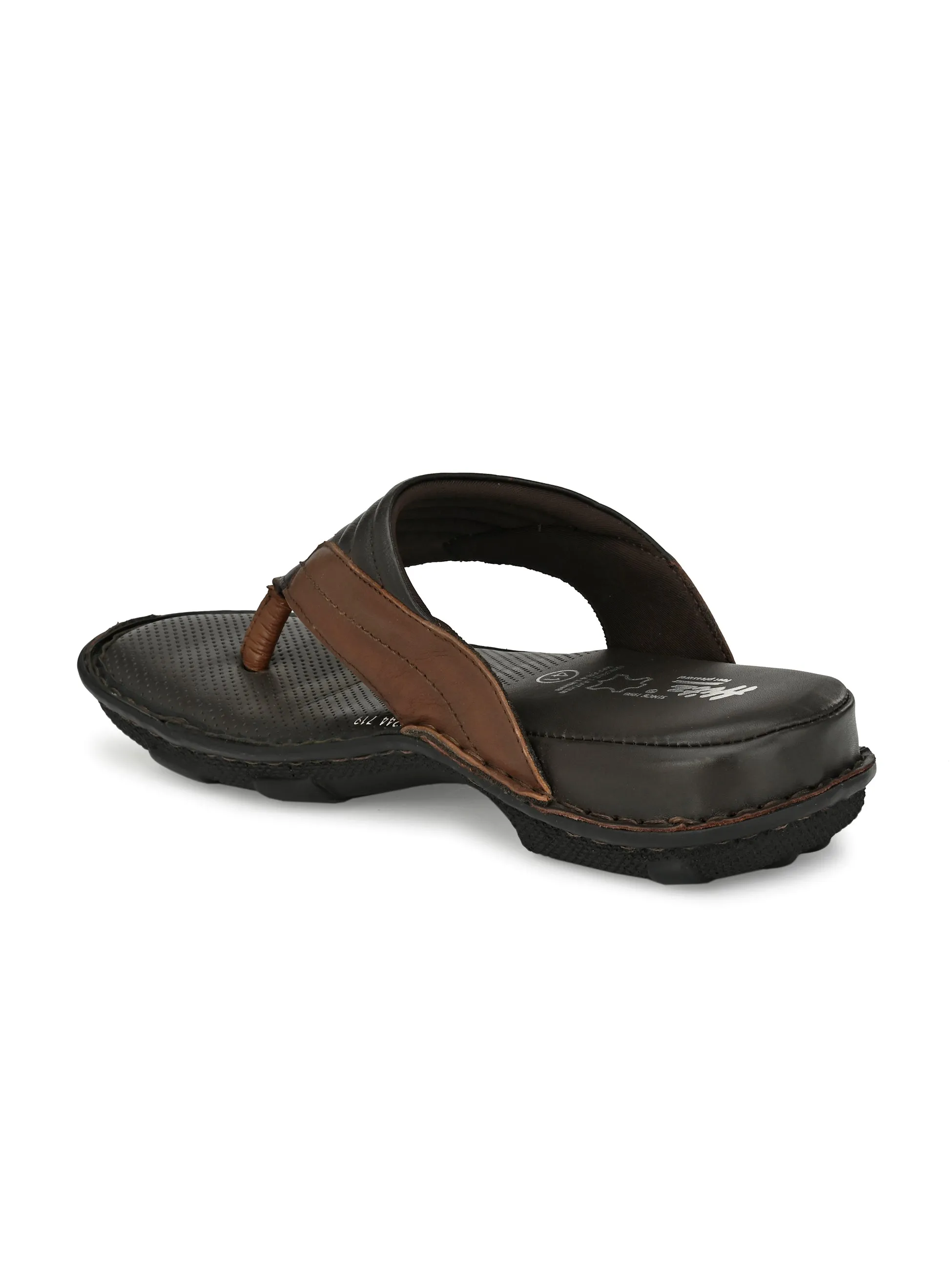 HITZ9244 Men's Brown Leather Daily Wear Open Slipper