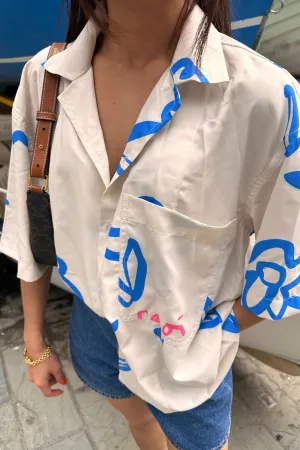 Isla Oversized Shirt in Cinque Blue