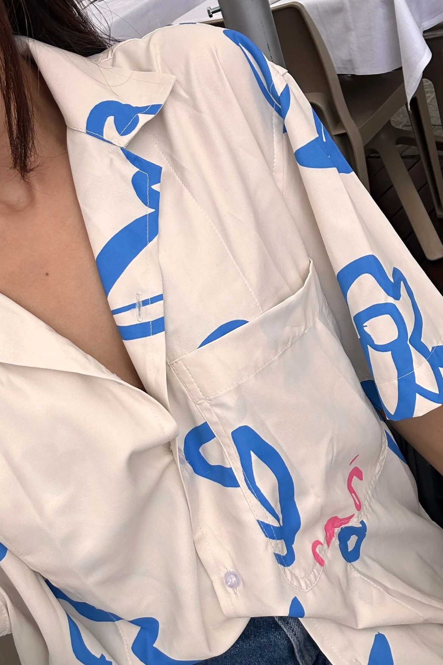Isla Oversized Shirt in Cinque Blue
