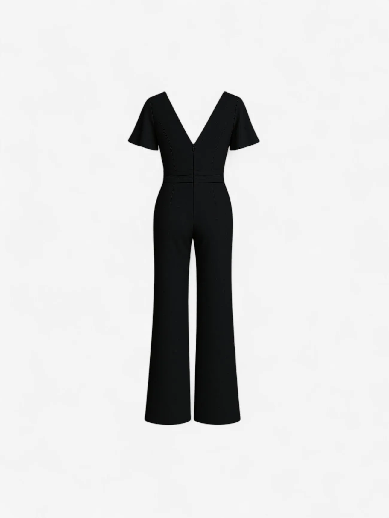 Jada | Women’s Casual V Neck Wide Leg Short Sleeve Jumpsuit