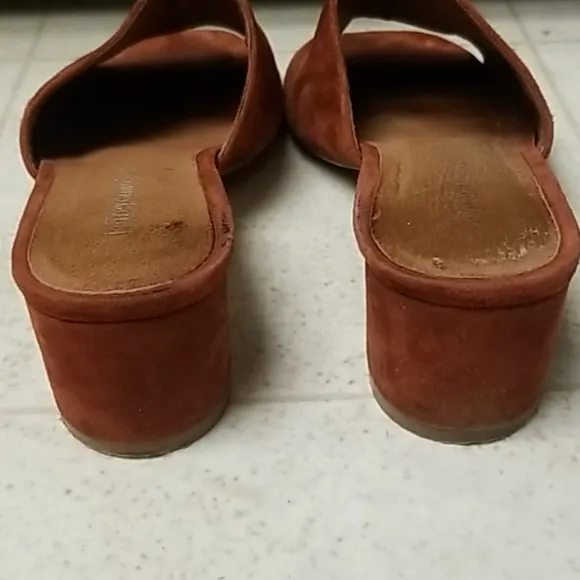 JEFFREY CAMPBELL suede leather sandals rusty red