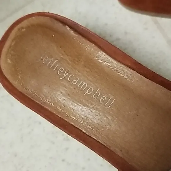 JEFFREY CAMPBELL suede leather sandals rusty red