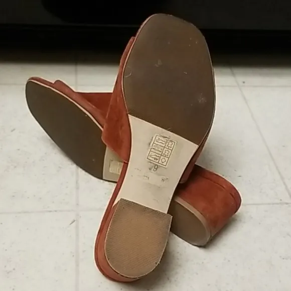 JEFFREY CAMPBELL suede leather sandals rusty red