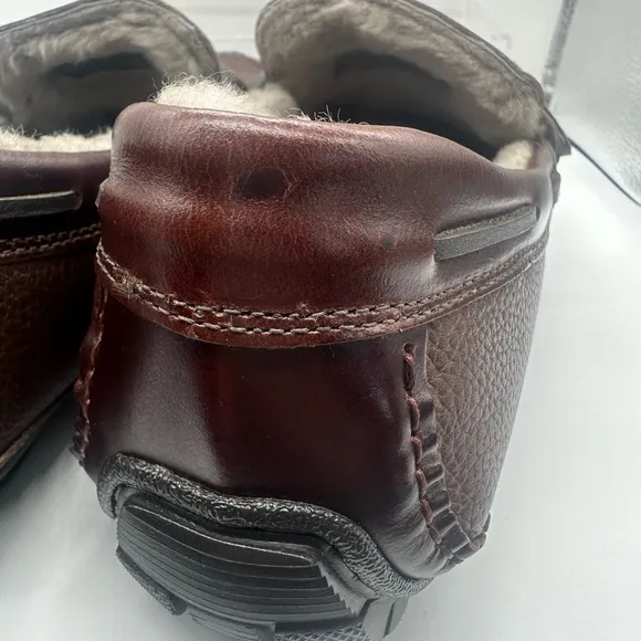JOHNSTON &amp; MURPHY | CORT SHEARLING SLIPPER | DARK BROWN FULL GRAIN - SIZE 11.5