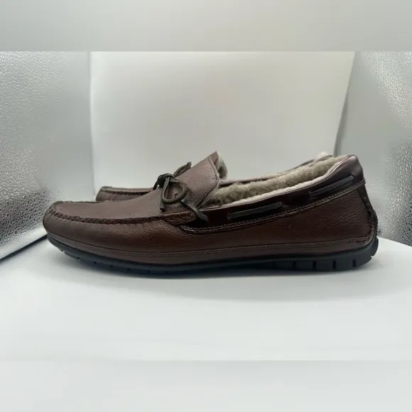 JOHNSTON &amp; MURPHY | CORT SHEARLING SLIPPER | DARK BROWN FULL GRAIN - SIZE 11.5