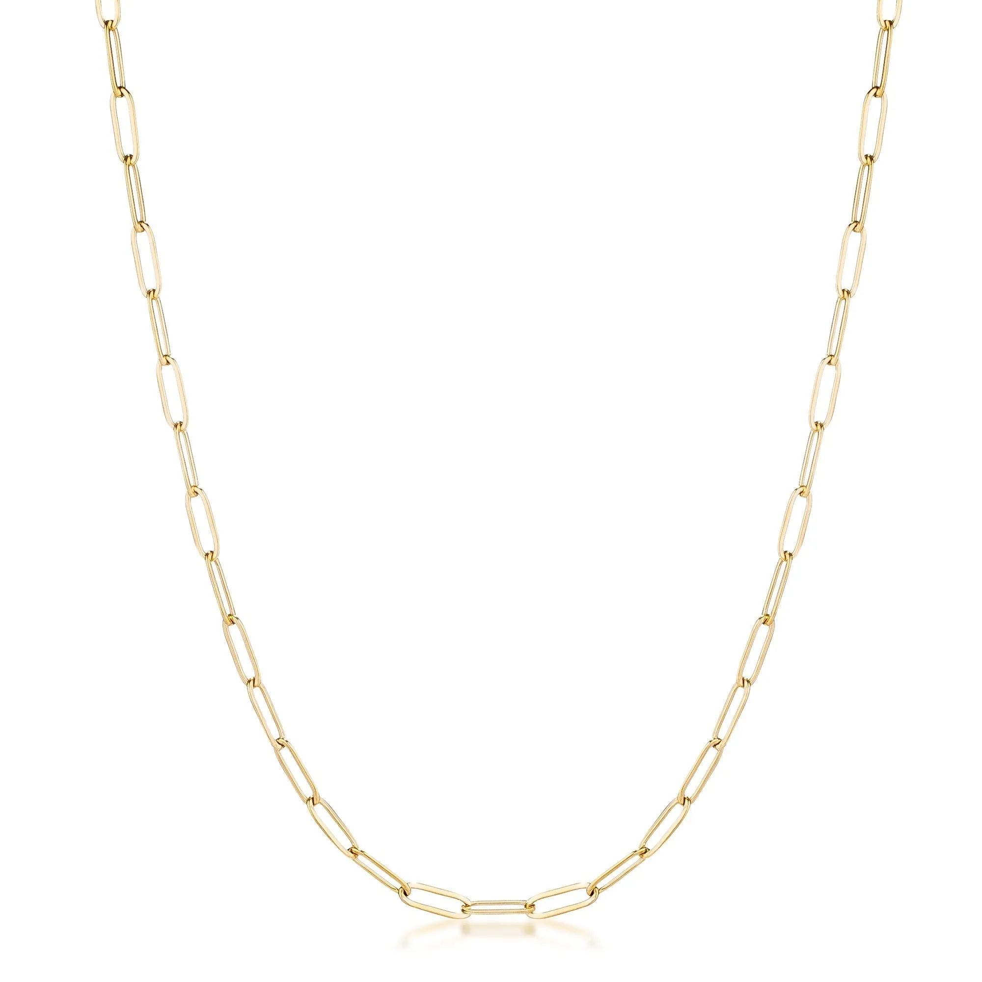 Kaylee 20" Gold Medium Paper Clip Chain Linked Necklace