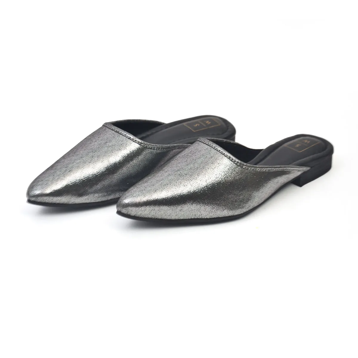 Kelly Gunmetal Mules